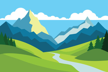 Alpine Valley With Grazing Meadows And Dramatic Peaks