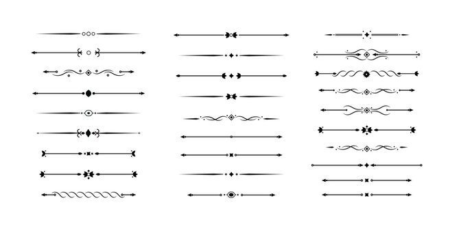 Vintage decorative lines. text dividers. Line border separators Vintage dividers. Vector