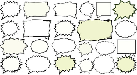 Set of vintage vector frames and ornate border elements featuring retro label designs and cute doodle patterns for scrapbook invitations and blank card decoration
