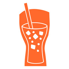 Simple glass with straw cut out