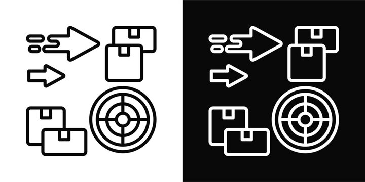 Realignment Icon White And Black Background Style