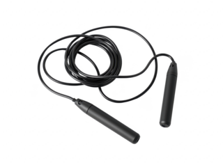 Black jump rope for fitness workout and cardio training