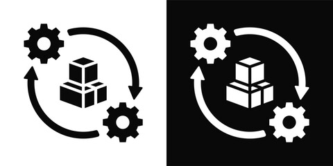 Synergy Icon White And Black Background Style