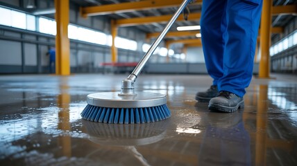 Cleaning a large indoor space