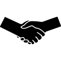 Handshake silhouette icon. Two arms gesture. Business agreement concept. Vector illustration isolated.
