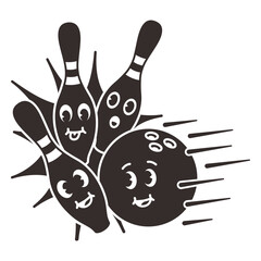 Fototapeta premium Hit retro cartoon bowling