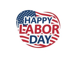 Celebrating american labor day with patriotic symbols isolated on white background