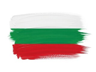 Vibrant brushstroke representation of the bulgarian flag isolated on white background