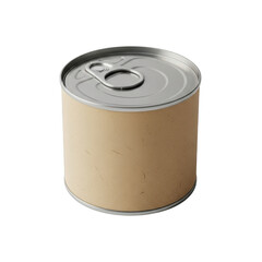 Sealed metal can with brown paper label