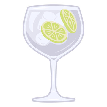 Gin tonic illustration cup