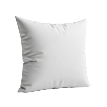 Minimalist white cushion isolated on transparent background