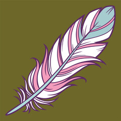 a single colorful leaf branch natural flow 2 isolated on white background