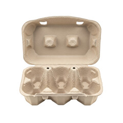 Sustainable biodegradable egg carton with six slots