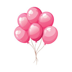 A colorful bunch of balloons tied together,