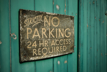 Old No Parking Sign