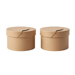 Pair of simple brown paper storage boxes with lids