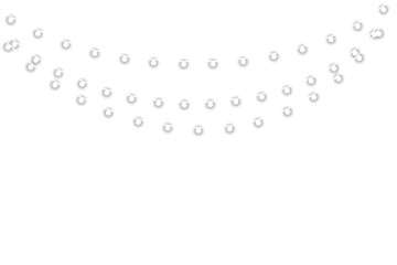 Perfect for festive holiday decoration, winter banners and decorative vector compositions. Glowing Christmas garland light with white illumination and gold accents. Glowing with sparkling LED lights. © Slava