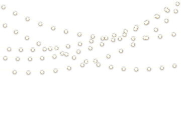 Banner happy year. Golden festoon lights in glowing style for winter celebration. Bright gold isolated winter festive garland christmas light party glow. For christmas, new year, or celebration event.