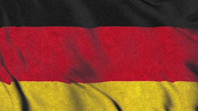 Realistic Germany National Flag Waving in the Wind, High Detailed Fabric Texture 3D Animation