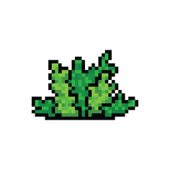 Obraz premium Pixel art nature green bush graphic design