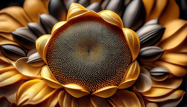 Patrones De Proporcion Aurea En La Naturaleza Con Semillas De Girasol Fibonacci Proporcion Aurea Naturaleza Girasoles Semillas Espiral Matematicas