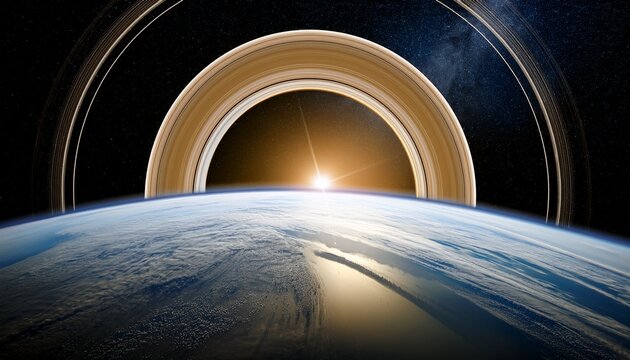 Saturn Ring Close Up Planet Space