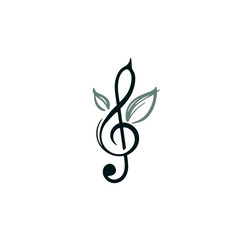 Black treble clef music symbol.
