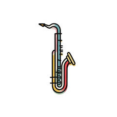 Naklejka premium Colorful illustration of a saxophone.