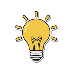 Fototapeta premium Glowing Light Bulb Icon Symbolizing Creative Ideas Innovation And Inspiration