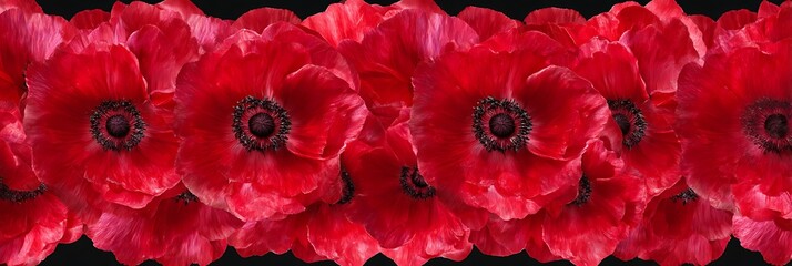 red poppies on a dark background