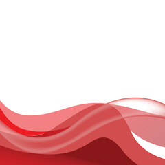 Red abstract wavy shapes transparent banner design