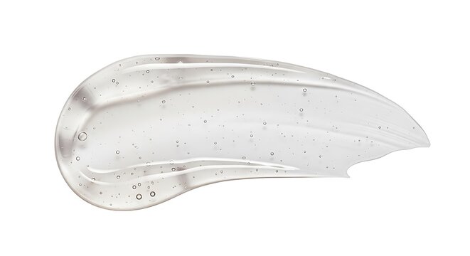 Transparent Cosmetic Gel Smear with Bubbles Isolated on White Background[1][2]
