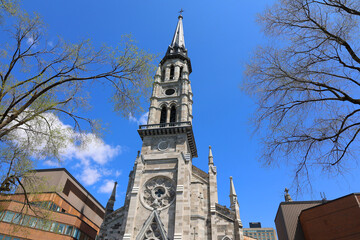 Bell tower Saint-Jacques Cathedral was the Roman Catholic cathedral in Montreal from 1825 to 1852 named for St. James the Greater now Universite du Quebec a Montreal