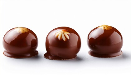 Chocolate With Chestnut Sweet Bonbon With Chocolate Coating Isolated