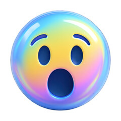 Fototapeta premium PNG Colorful shocked emoji illustration.