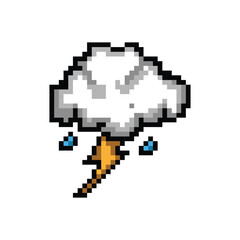 Pixel art weather icon graphic illustration