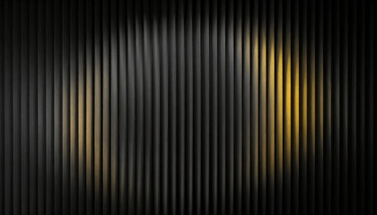 Abstract golden yellow vertical lines with rhythmic shadow