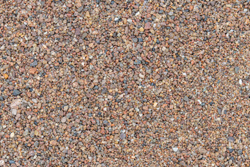 Natural Pebble Beach Texture, Multicolored Small Stones and Gravel Background, Even Surface Pattern
