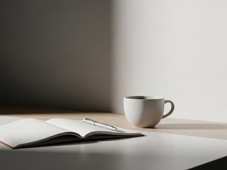Morning reflection with coffee and notebook