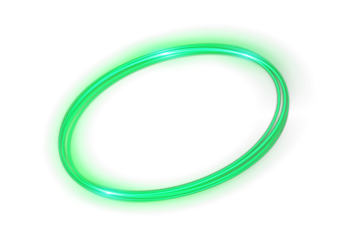 Abstract glowing green light waves and circular shapes on a dark background available as PNG ideal for modern tech designs, digital posters, motion graphics and futuristic vector layouts
