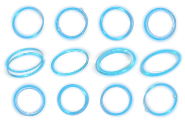 Abstract blue ring waves creating a clean geometric circular-line pattern with transparent edges ideal for presentations, branding, infographics and elegant modern vector designs