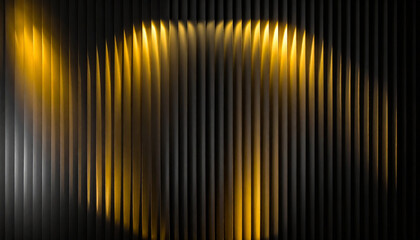 Abstract golden yellow vertical lines with rhythmic shadow