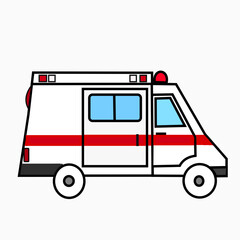 ambulance on white background