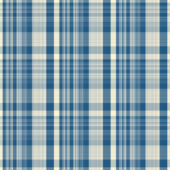 Blue Floral Plaid Seamless Repeat