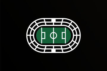 Top-view stadium logo symbolizing professional sports, leagues, and tournaments.