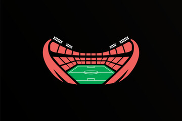 Sports stadium logo representing fans, competition, live events, and football culture.