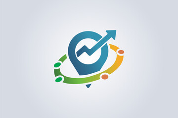 Dynamic target and arrow logo symbolizing achievement, strategy, progress, and goal-oriented businesses.