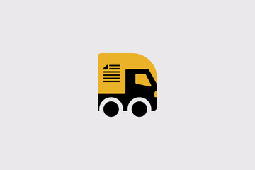 Bold delivery truck logo designed for logistics, transport, shipping, and courier services.