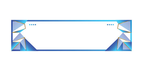 Gradient blue frame and border horizontal banner template