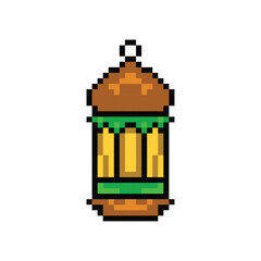 Pixel art classic lantern graphic illustration